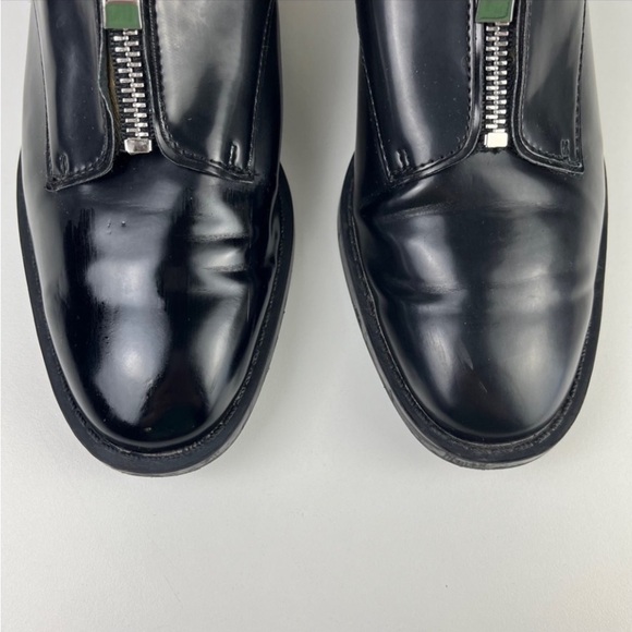 ZARA TRF TRAFALUC Zipped Blucher Vegan Patent Leather Shiny Oxfords Brogues - Picture 4 of 14